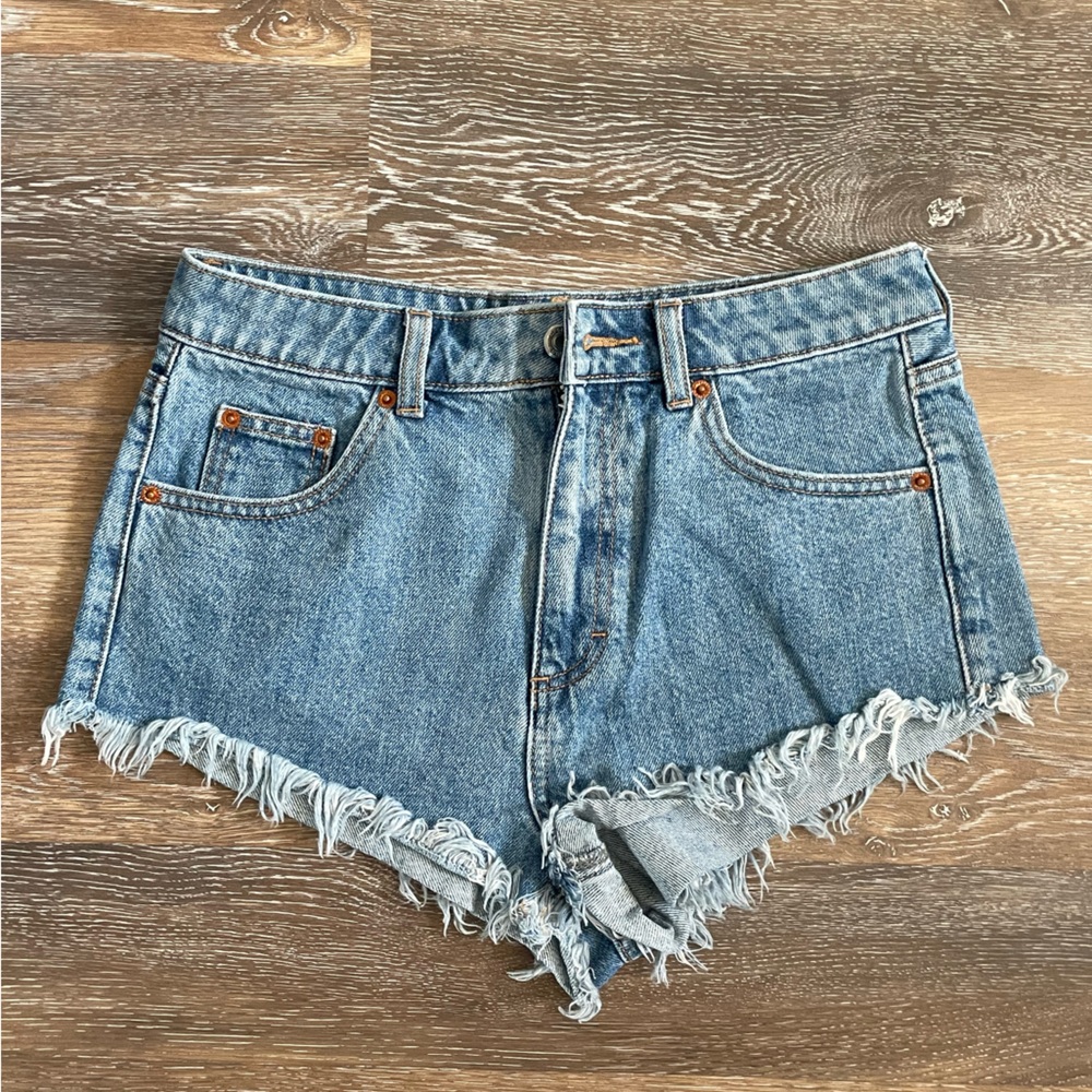 Topshop frayed denim shorts